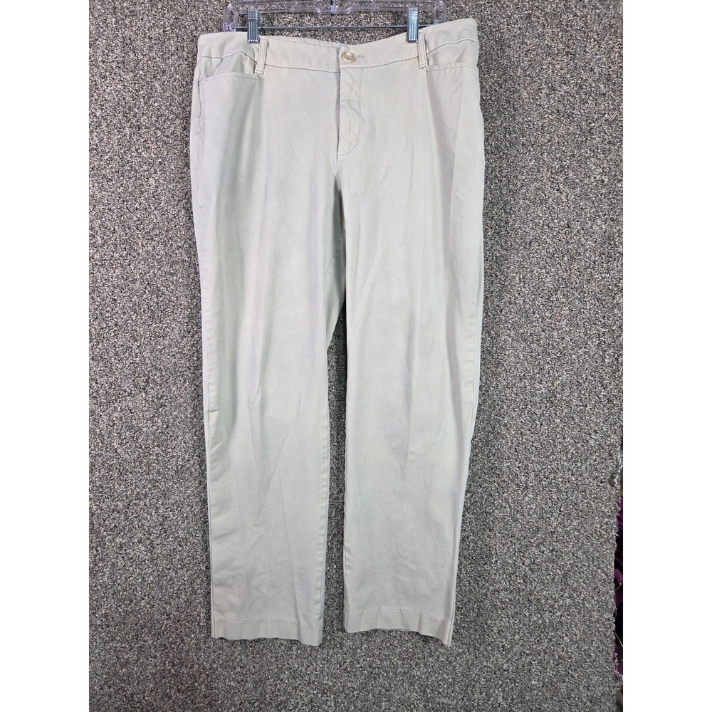 Talbots Chino Pants Mens 34 Khaki Cotton Stretch Casual Trousers RN93677
